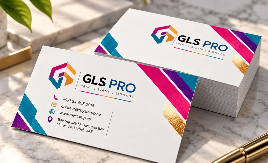 Full colour business cards printed in Dubai