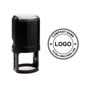 Black Round Self Inking Company Stamps