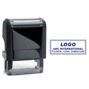 Bleu Rectangle Self Inking Company Stamps